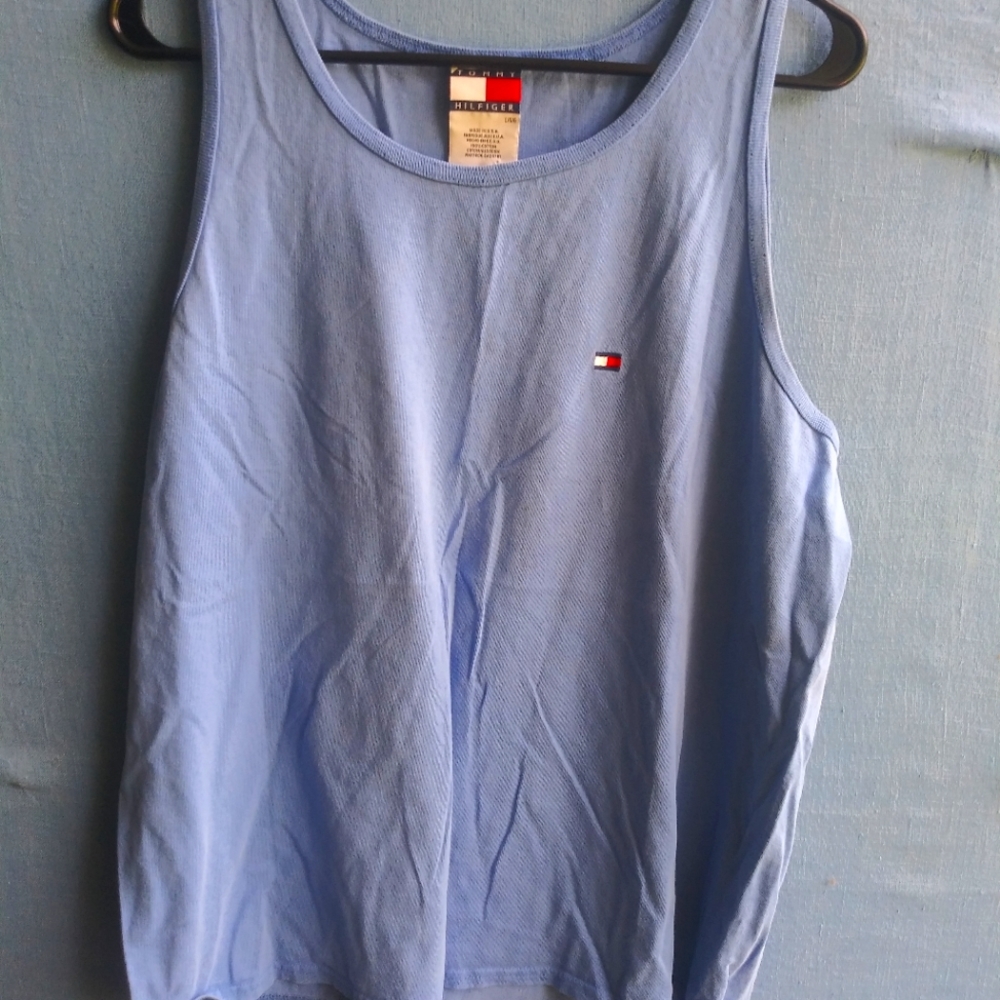 Tommy Hilfiger Men's Size Large L Blue Tank Top Muscle Shirt B1